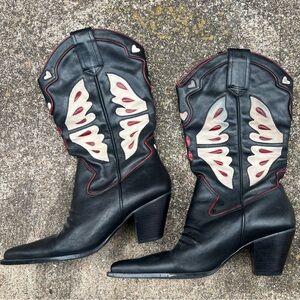 Nine West Vintage Butterfly Cowboy Boots